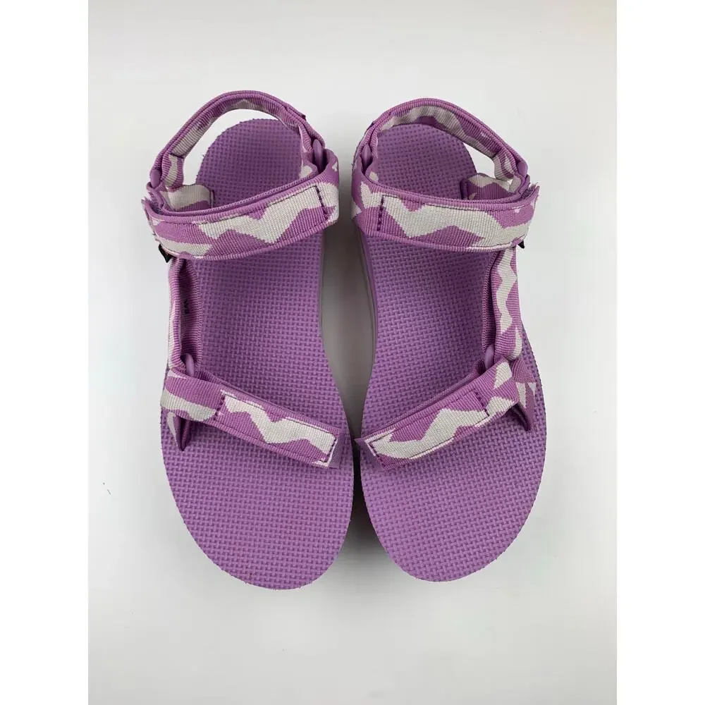 Teva Flatform Universal Sandals Platform Purple White Strappy Women's 9 Y2K 90s